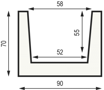Section of the beam "Modern" 70 to 90